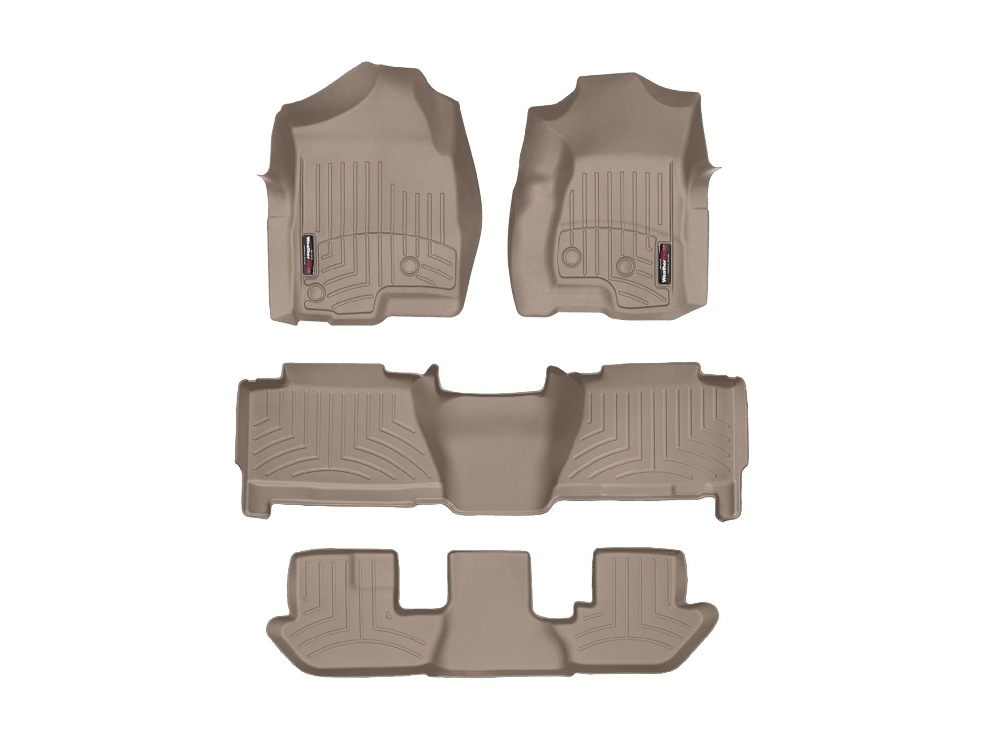 WeatherTech Custom Fit FloorLiners for Cadillac Escalade ESV Suburban Yukon XL - Full Set 450031-45061-2-4 Tan