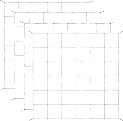 iPower Paquete de 4 redes elásticas de enrejado de 3 x 3 pies con 6 ganchos para plantas trepadoras de invernadero de interiores y exteriores,