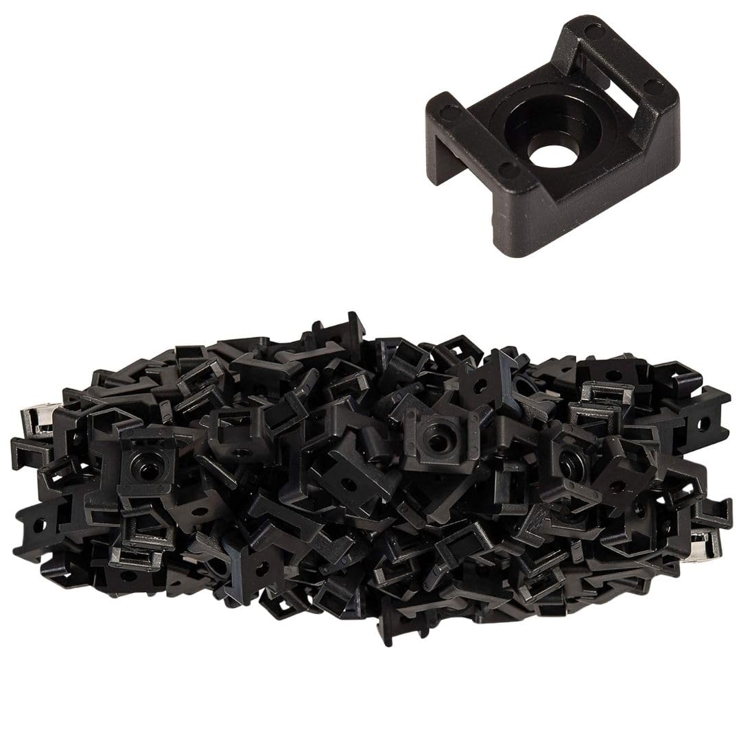 GTSE 100 Pack Of Black Screw Mounts, Zip Ties Up To 0.35" Wide, Saddle Type Zip Tie Anchors
