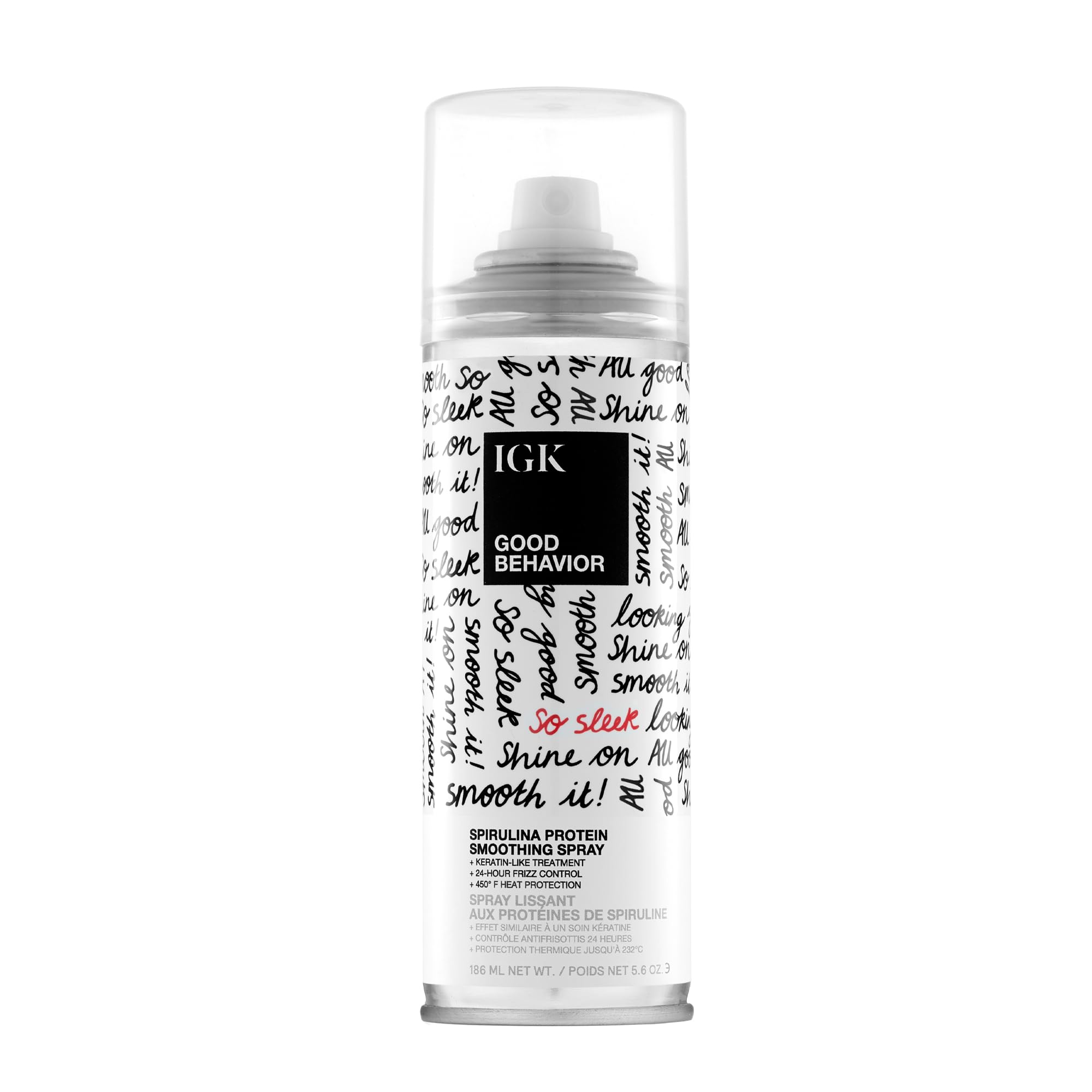 IGK GOOD BEHAVIOR Spirulina Protein Smoothing Spray | Keratin Like Treatment + Frizz Control + Heat Protectant | Vegan + Cruelty Free |IGK GOOD BEHAVIOR Spirulina Protein Smoothi…