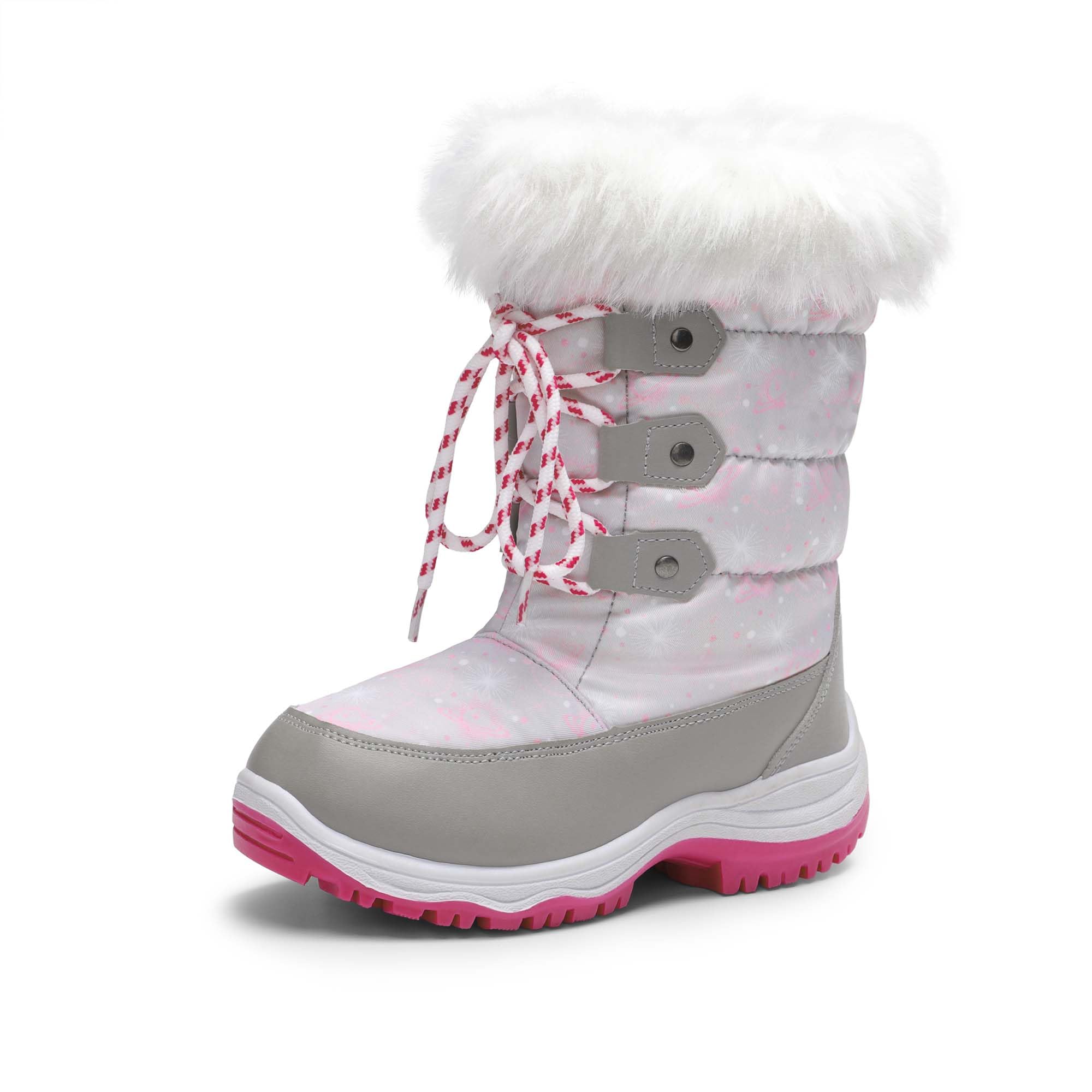 DREAM PAIRS Girls Snow Boots Warm Cozy Anti-Slip Lightweight Mid Calf Faux Fur Lining Winter Shoes for Little/Big Kids