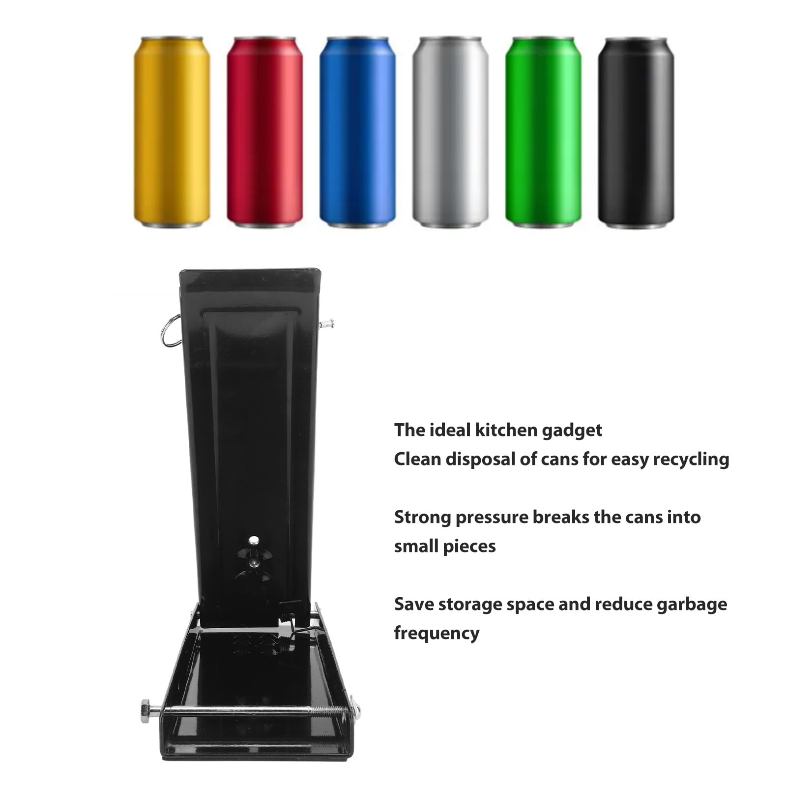 Metal Can Crusher, Foot Operated Can Crusher Stainless Steel Aluminum Can Smasher Gadgets for Home for 16oz Aluminum Soda Bear Tall Tin Cans