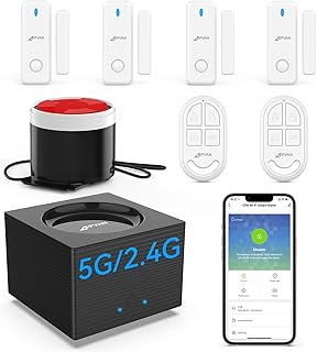 CPVAN WiFi Home Security System, Smart Door Window Alarm Sensor with APP Alert, Remote Control Base Station Alarm Siren fo...
