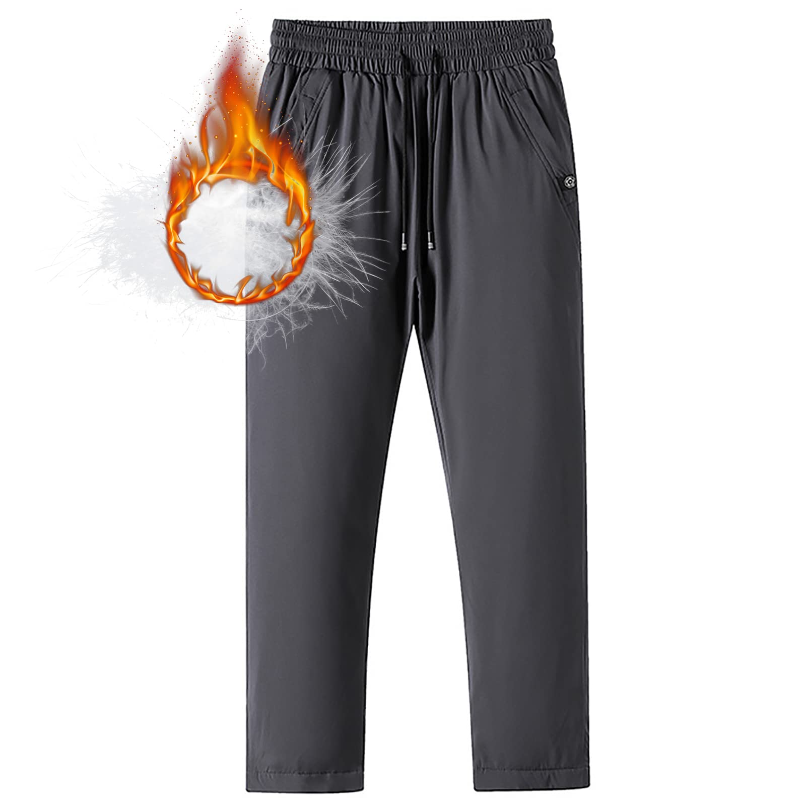 TDHLW Men Winter Ultra Warm Down Pants 90% Duck Down Outdoor Thermal Sweatpants Snow Ski Hiking Camping Cycling Trousers,Gray 2,8XL