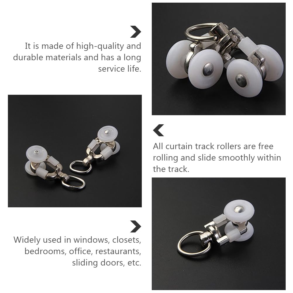 20 Ganci Per Tende Scorrevoli - Rulli Per Binario Tende Con Scorrimento Fluido E Silenzioso