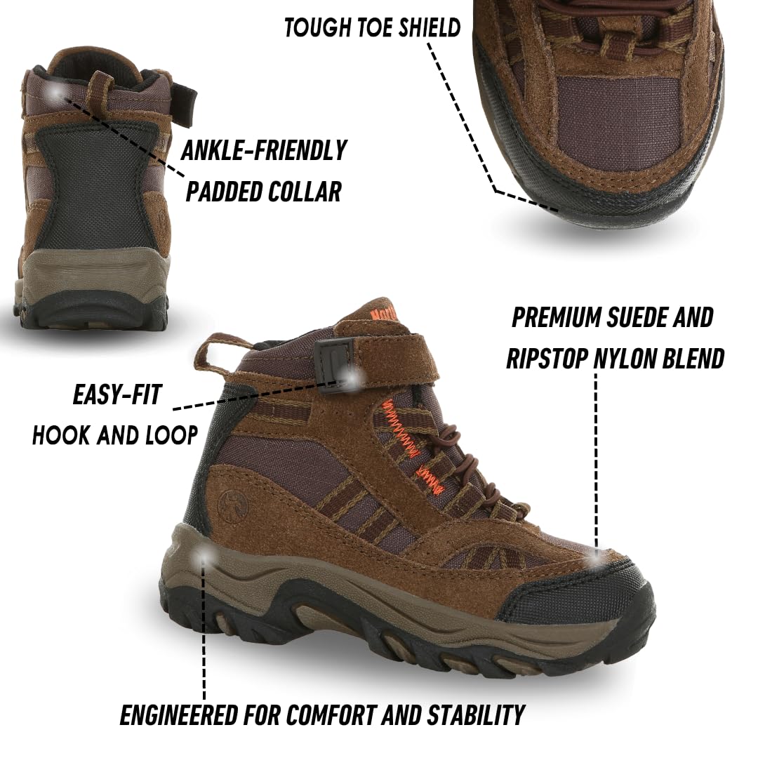 Northside Baby Rampart MID Hiking Boot, Medium Brown, 5 Medium US Toddler