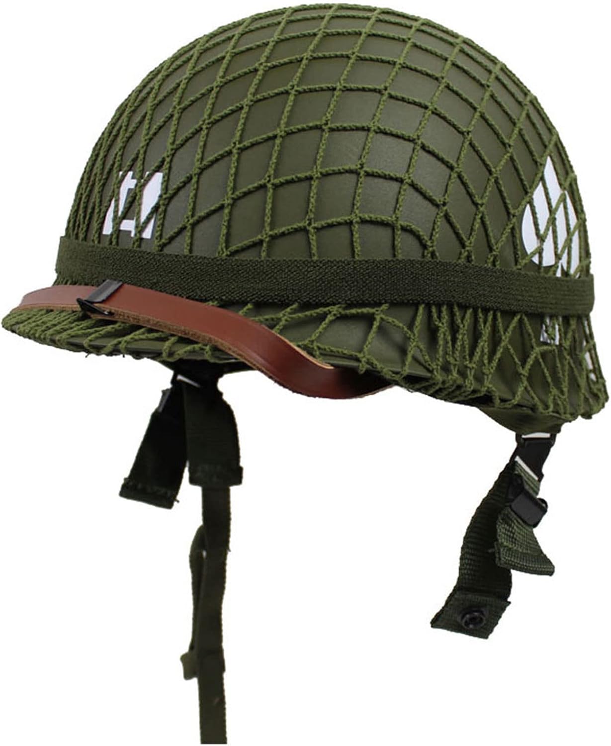 WW2 Helmet US Army M1 Replica with Net/Canvas Chin Strap DIY Painting