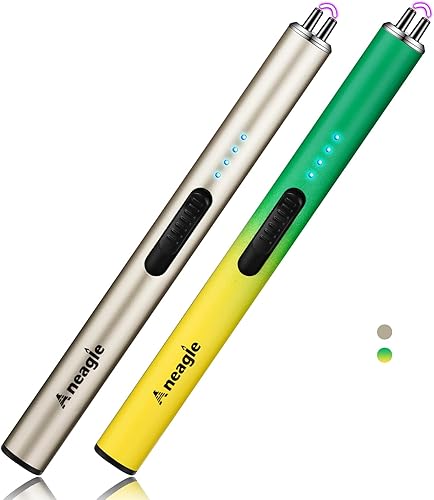 Encendedor de velas eléctrico actualizado USB tipo C, recargable, resistente al viento, plasma sin llama y pantalla de batería LED, encendedor de