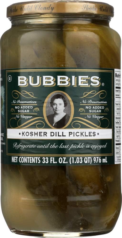 Bubbies Pure Kosher Dill Pickle 33.0 OZ(Pack of 3