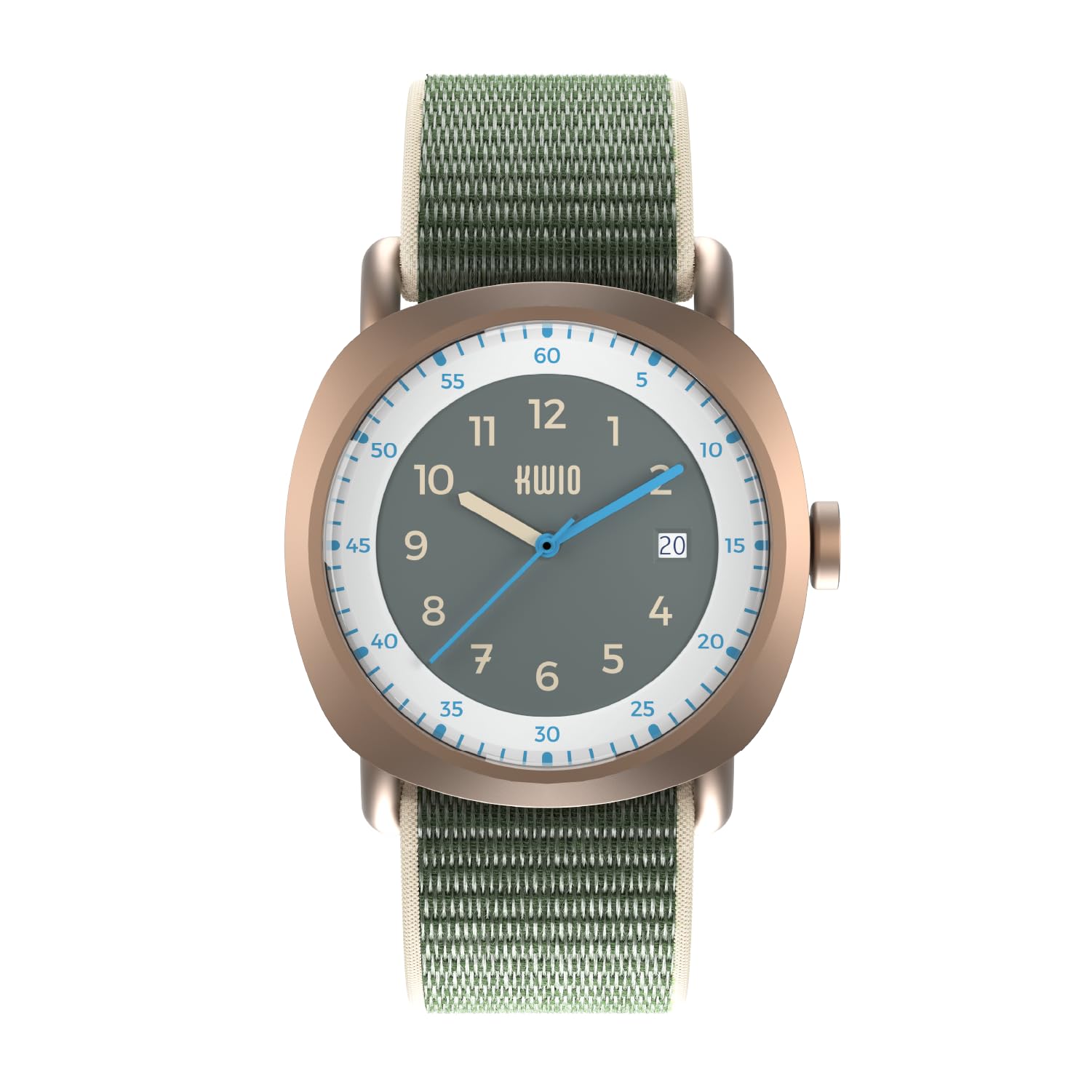 KWIO - Takk Kinderuhr I Analoge Armbanduhr für Jungen & Mädchen 32mm I Quarz-Uhrwerk & Edelstahlgehäuse I Leicht zu wechselndes Klettarmband I Wasserdicht bis 5 ATM