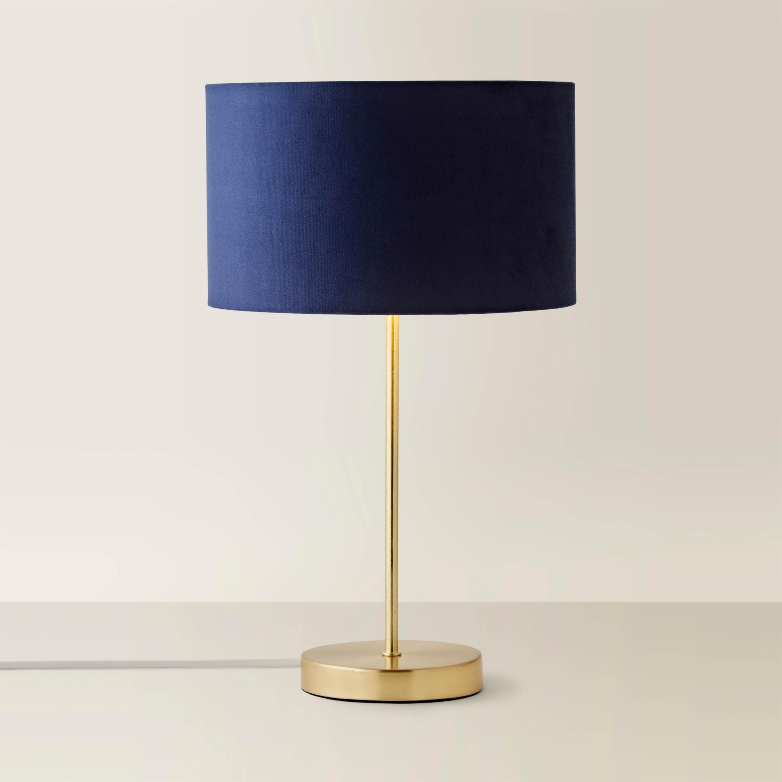 ValueLights | Charlie Gold Stem Table Lamp with Navy Velvet & Gold Inner Shade | Table Lamps, Home Décor & Improvement Essential