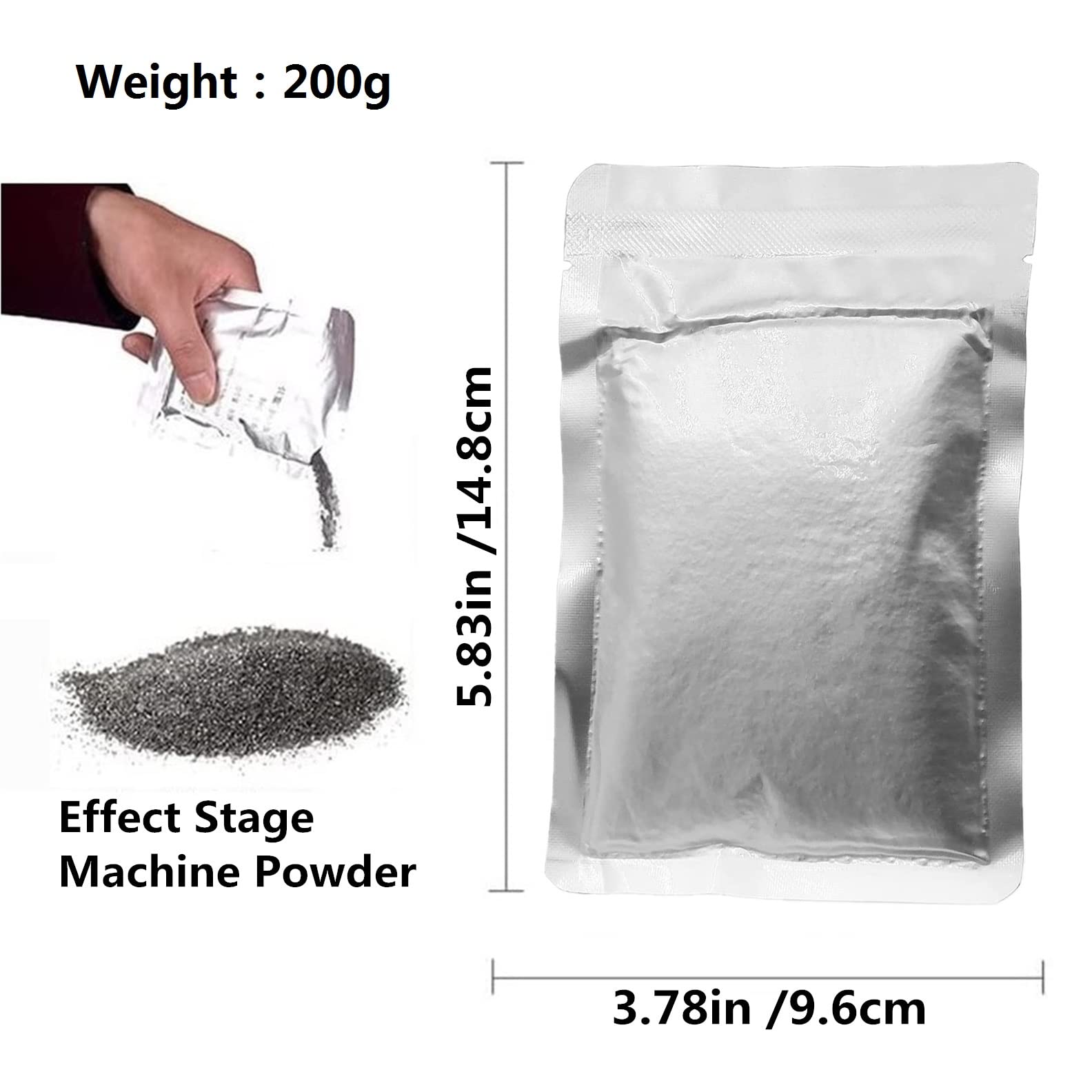 200g poudre pour machine à effet de scène, équipement de scène machine spéciale granules métal poudre de titane (4 PCS)