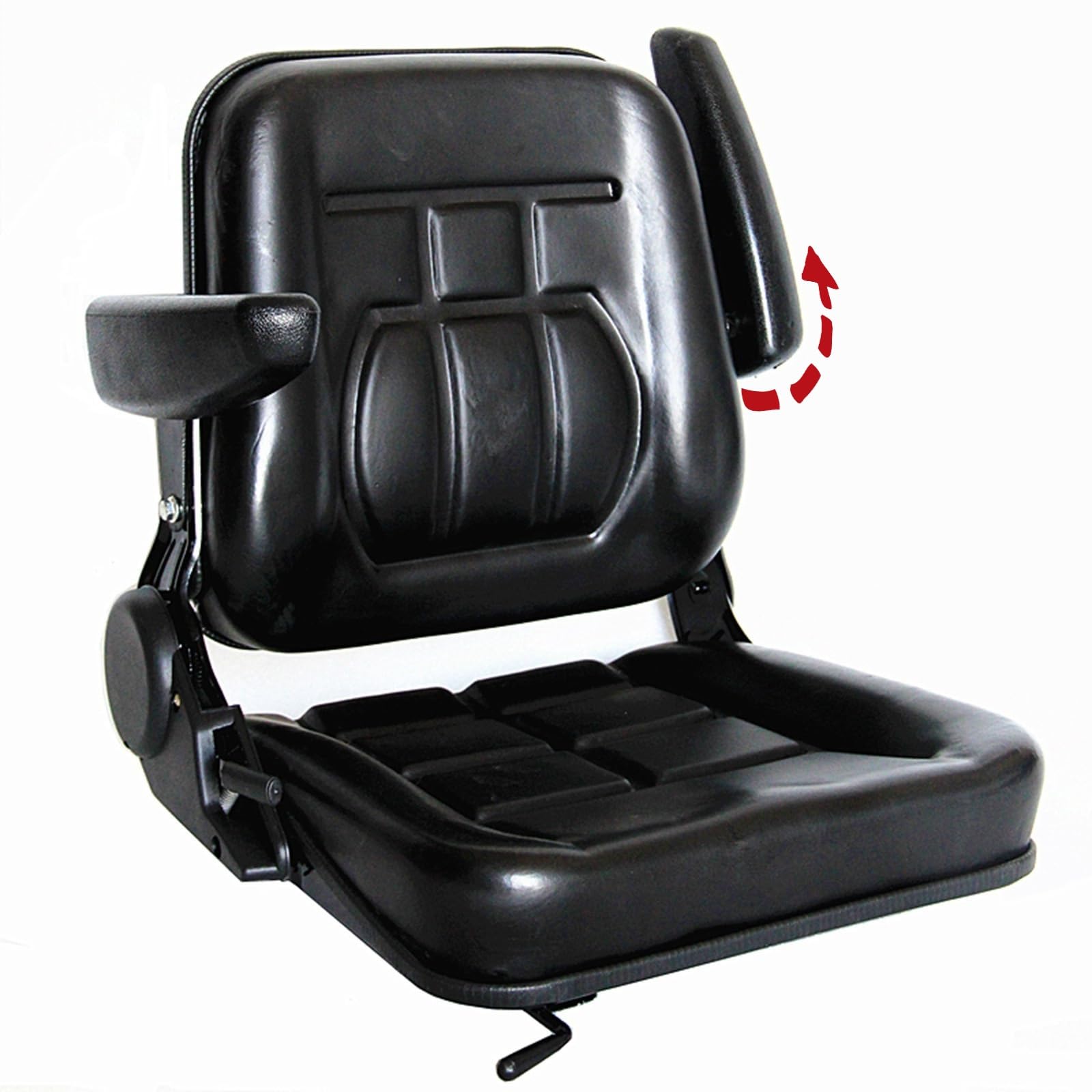 Universal Tractor Seat, Lawn Mower Seat with Armrests Replacement, Forklift Seats for Excavator Backhoe Dozer Skid Loader, 16.9x15.75in Skid Seat (Color : Black, Size : 9x11in)