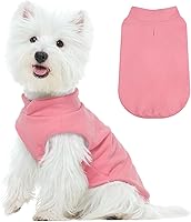 Vista 27 de FUAMEY Chaleco de forro polar para perros pequeños, sudaderas cálidas y elásticas para perros con agujero para correa, suéter suave de cuello alto