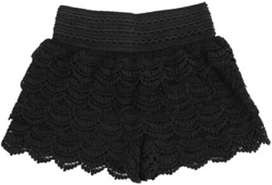 Demeanor Women's Crochet Tiered Lace Layers Under Safety Short Pant