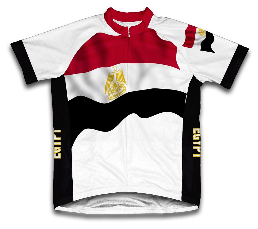 ScudoPro Egypt Flag Short Sleeve Cycling Jersey for Men - Size 4XL