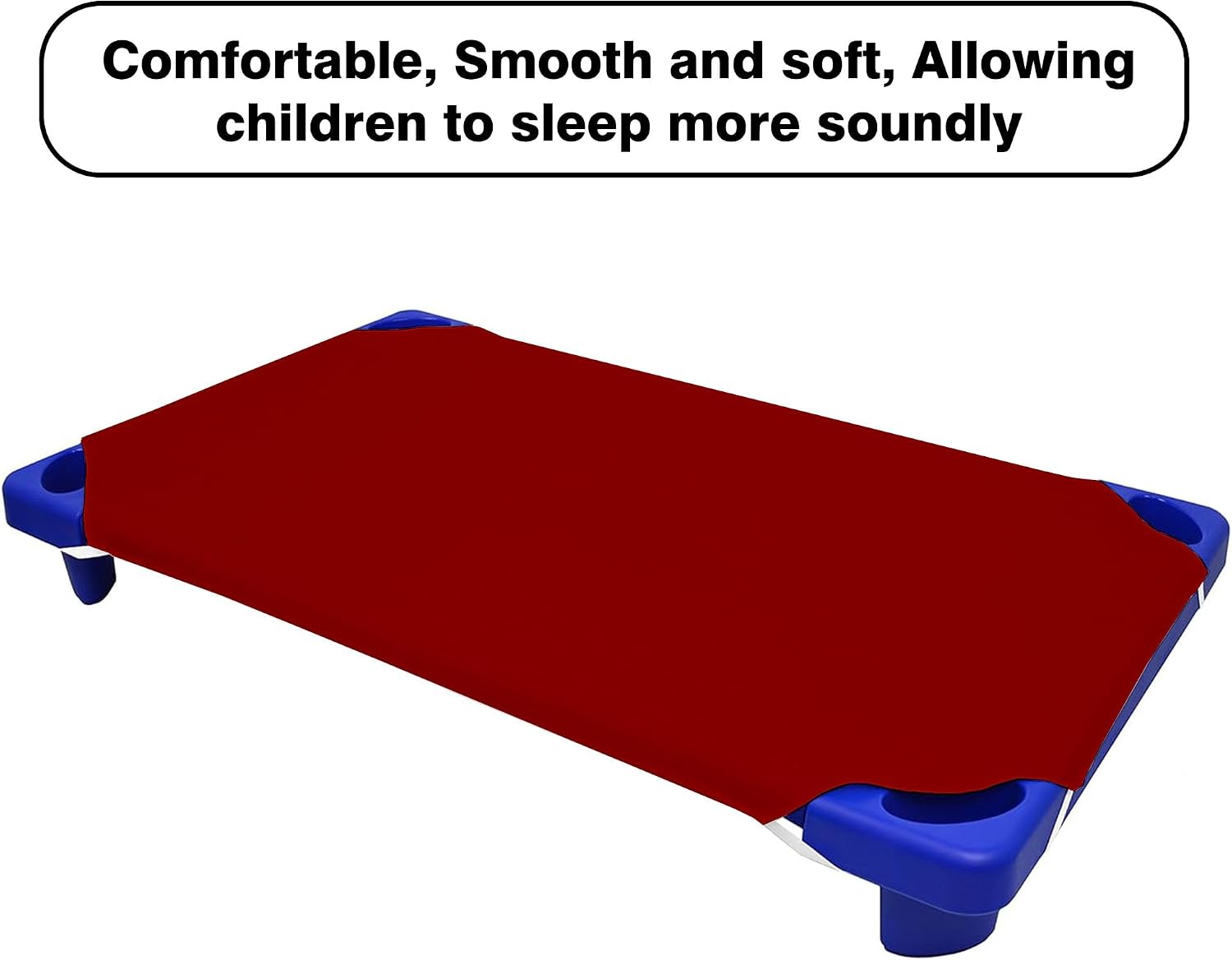 10 Pack Daycare Cot Sheets, 22" x 40" Daycare Cot Size Sheet with Corner Elastic Loops for Child Boys Girls, Breathable, Durable & Easy Care Nap Mat Bedding for Toddlers & Preschoolers, Burgundy