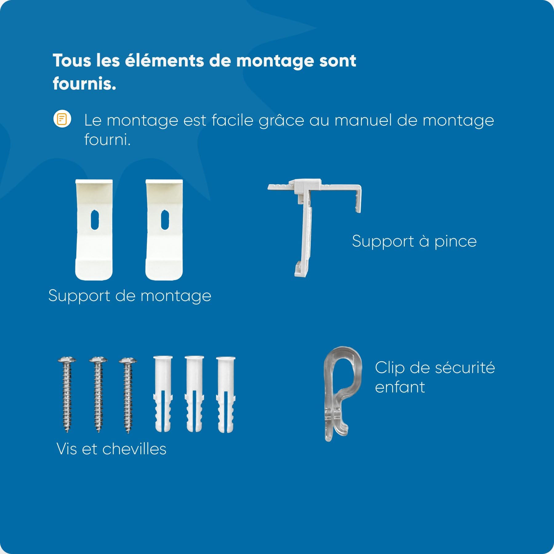 DTCH® Store Enrouleur Jour Nuit - Translucide - Gris - 90 x 220 - sans perçage - Fixation par Serrage