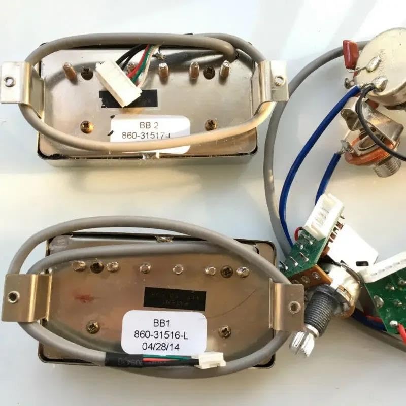 1 zestaw humbuckerów do gitary elektrycznej z profesjonalną wiązką przewodów do Gib BB1 BB2 serii BB niklowa osłona srebrna