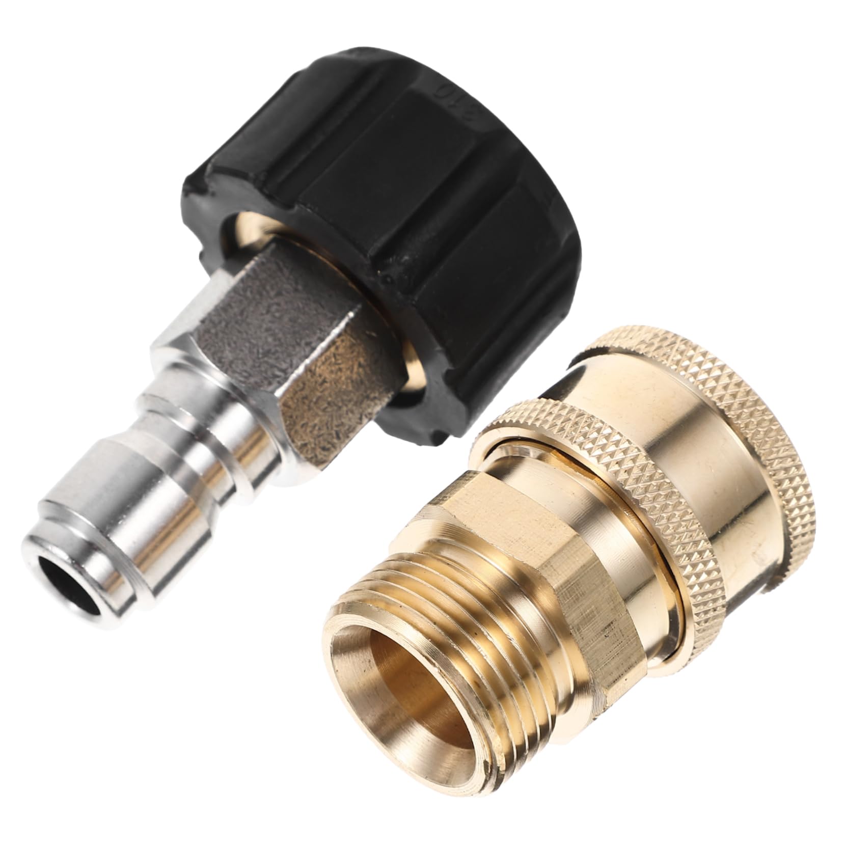 Kisangel 5 Set Adattatore adattatori Maschio Collegare Attacco rapido idropulitrice connettore del Tubo dell'idropulitrice connettore rapido della rondella Ottone d'oro
