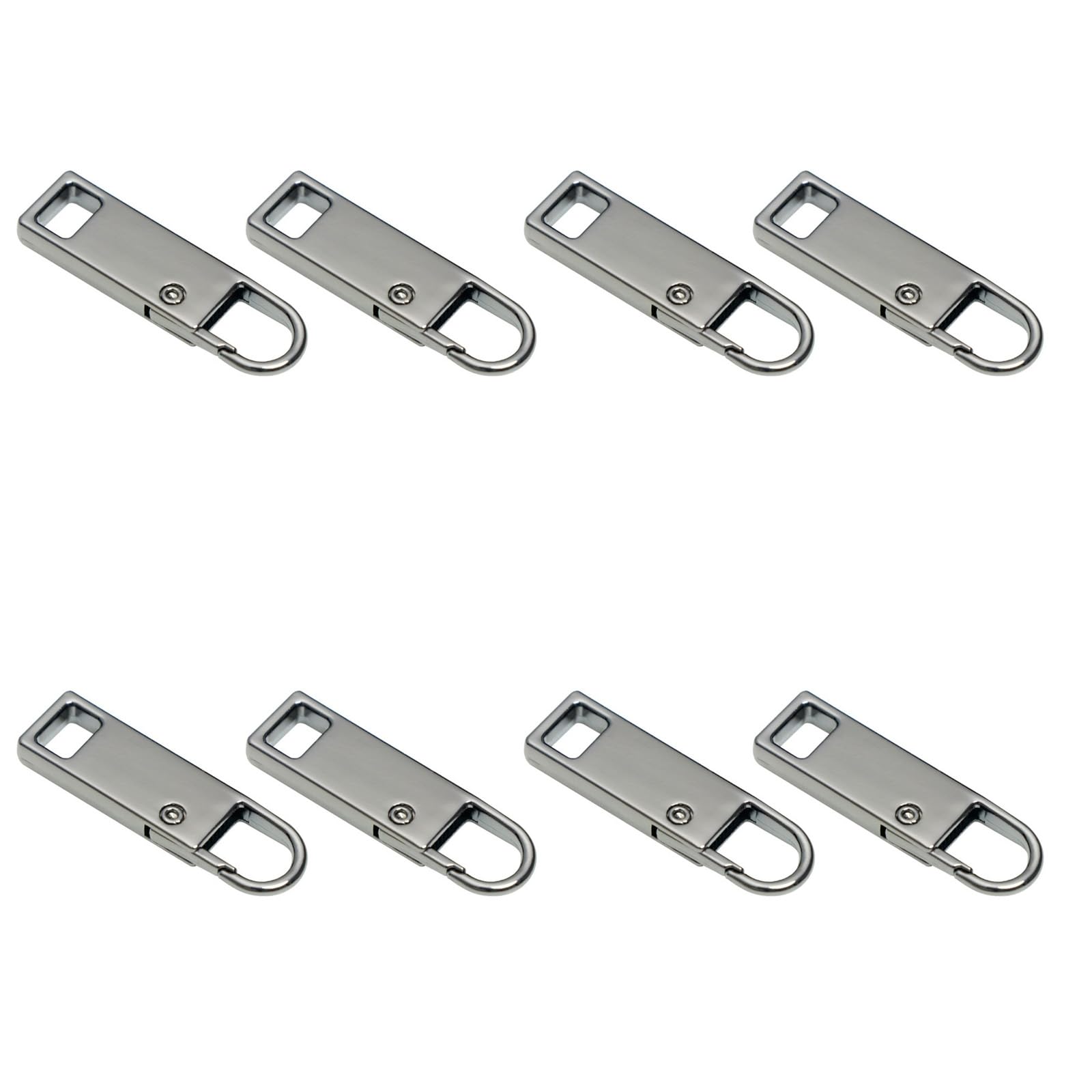 SEIWEI 8 Pieces Zipper Pull Replacement Detachable Zipper Pull Tab Repair Kit for Luggage Clothing Jackets Backpacks Boots Purse Coat, Gunmetal Gray