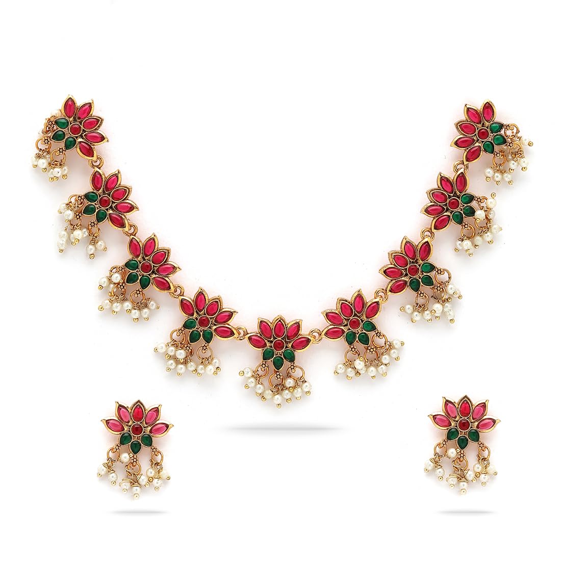shining diva fashion Necklace Jewellery Set for Women Traditional Latest Stylish Design Fancy (rrsd17037s)-picture-45