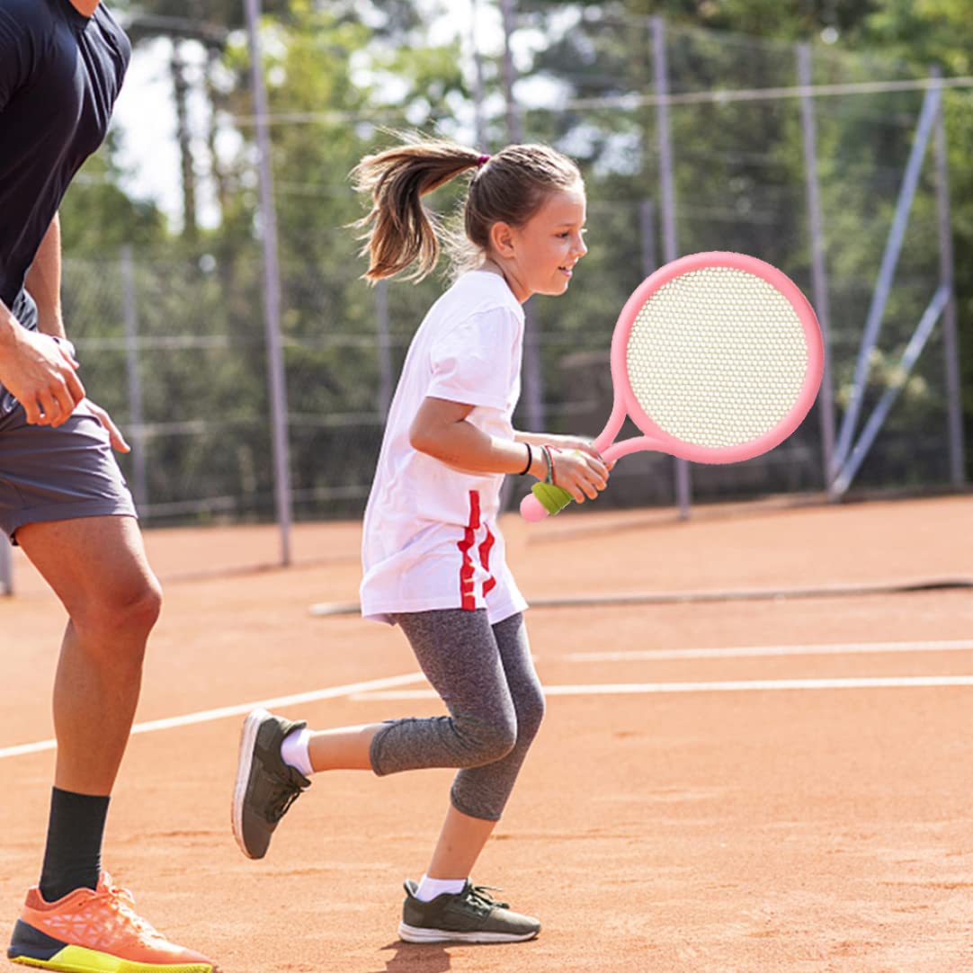 Set di Racchette da Tennis per Bambini, Racchetta da Badminton in plastica per Bambini con Palla, Giocattolo per Giochi Sportivi all'aperto per