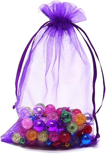 Miniatura 21 de Dealglad 100pcs Drawstring Organza bolsas de joyería caramelo para fiestas, casamientos, regalos Negro