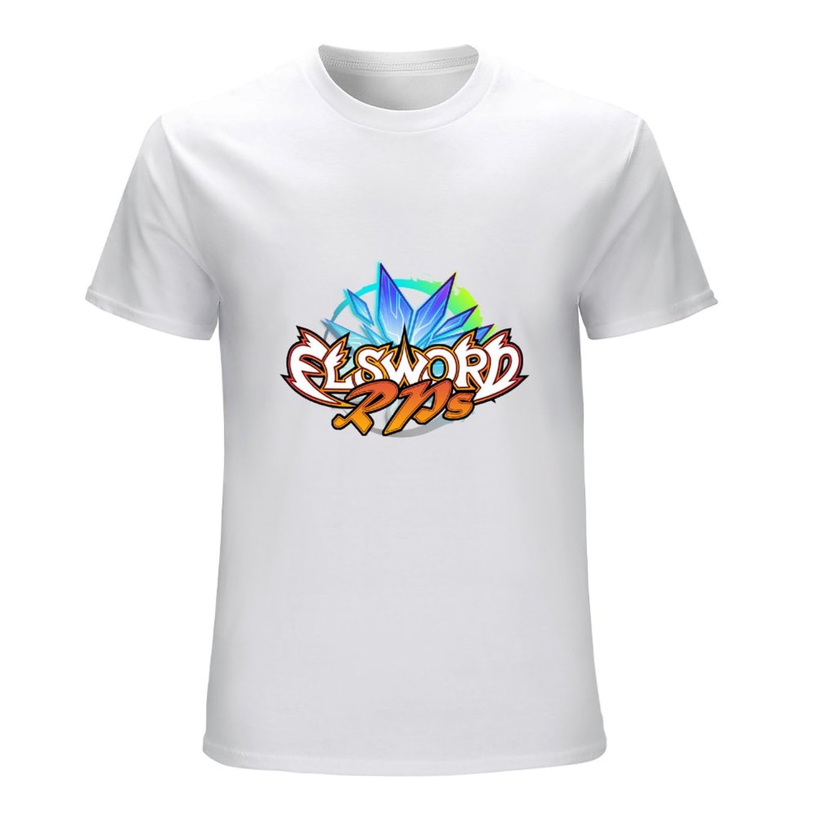 MEIFULONG Men's Elsword Game Logo T Shirt White S