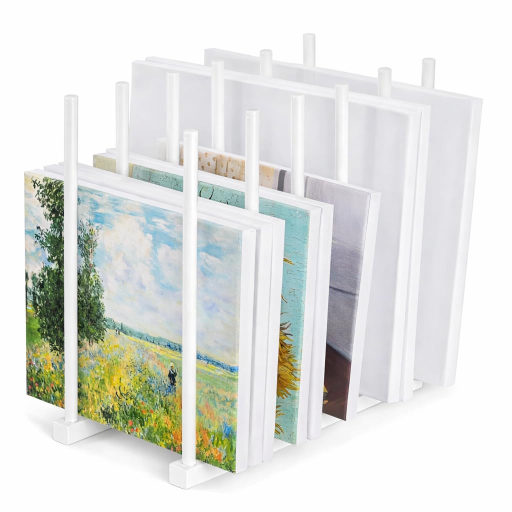 OGFC 57106 Art Storage Rack Painting Canvas , Metal Drawing Storage SHELF for Canvas Frame Organizing / Drawing Board (White) STAND