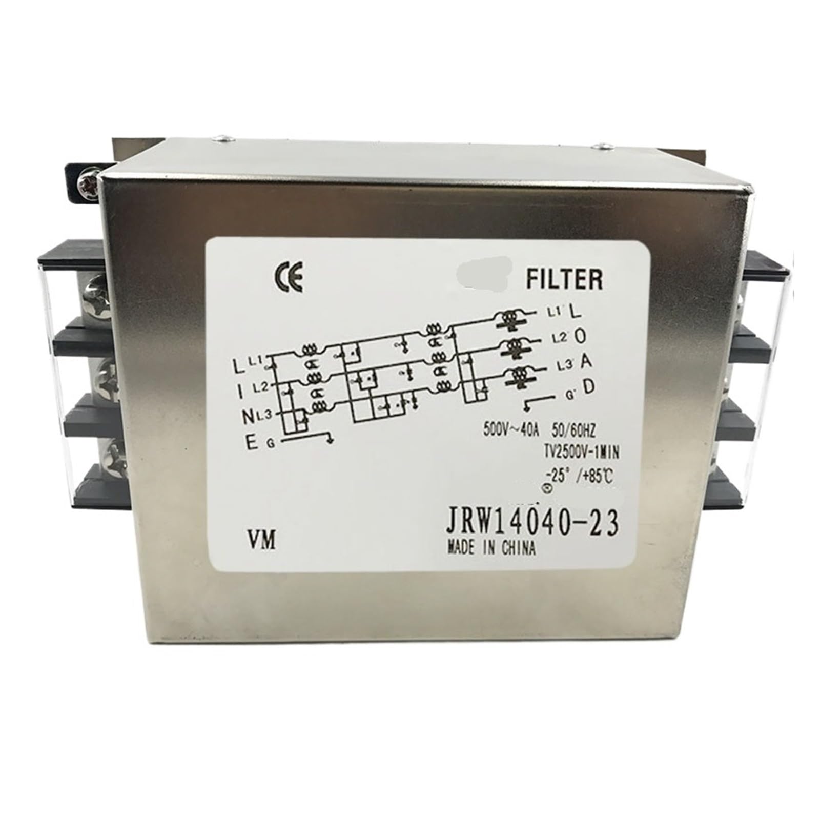 Filtre d'alimentation linéaire CA 380V 40A pour réseau triphasé industriel