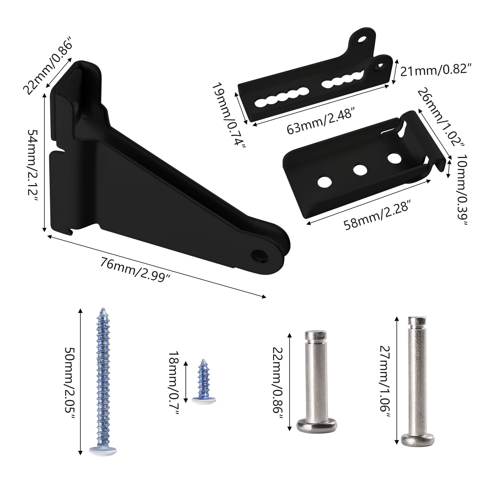 Storm Door Closer Replacement Parts, Black Screen Door Closer Kit Heavy Duty Pneumatic Screen Replacement Parts with Brackets - Image 2
