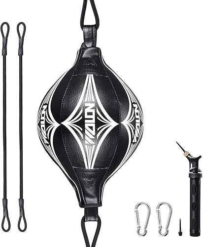 Juego de pera de boxeo de doble extremo para adultos, juego de pelota de boxeo para adultos (Negro)