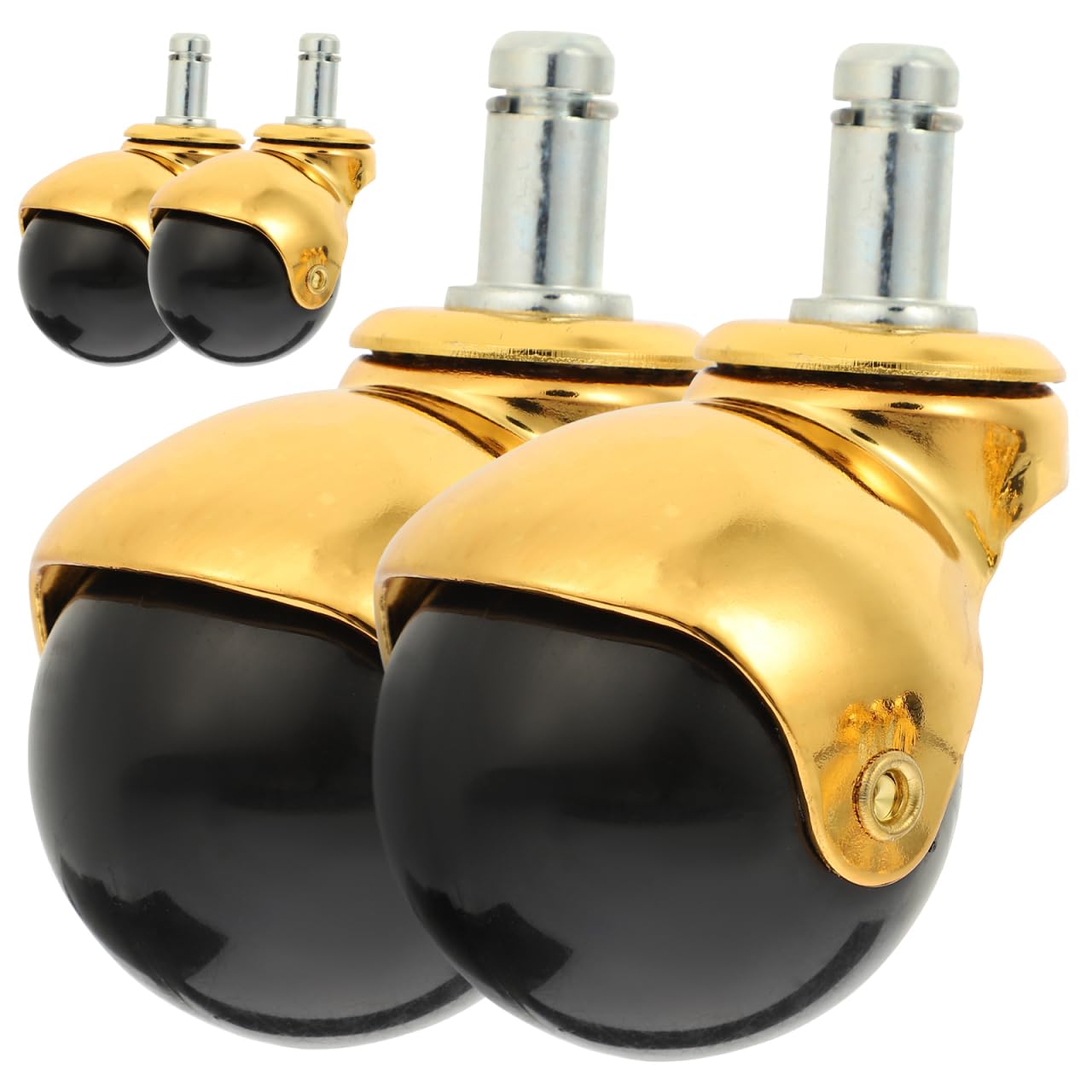 2-Inch Universal Household Furniture Caster Wheels Gold Color Pp Swivel Casters Wear-Resistant Smooth Rolling for Office Chairs Sofas Cabinets