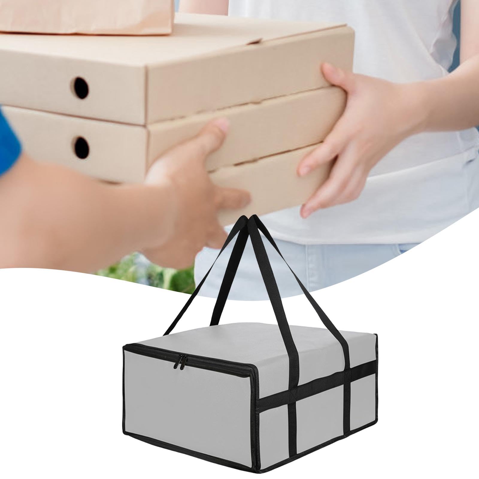 Bolsa Isotérmica para Entrega de Pizza, Impermeable, Reutilizable, de Gran Capacidad, con Calentador de Pizza, para Viajes, Uso Personal Y Comercial, 60cmx60cmx35cm
