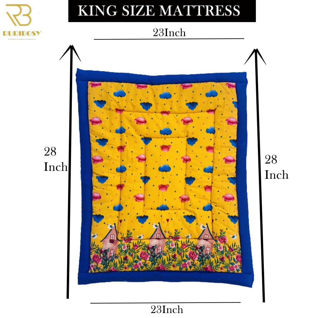 RURIBOSY |Bedding Mattress for Cotton, Baby Sleeping Bed Set Godari Baby Cradle |Sleeping Mat |Multi Purpose Cushioned Bed |Baby Bed for 0 to 2 Years. 3