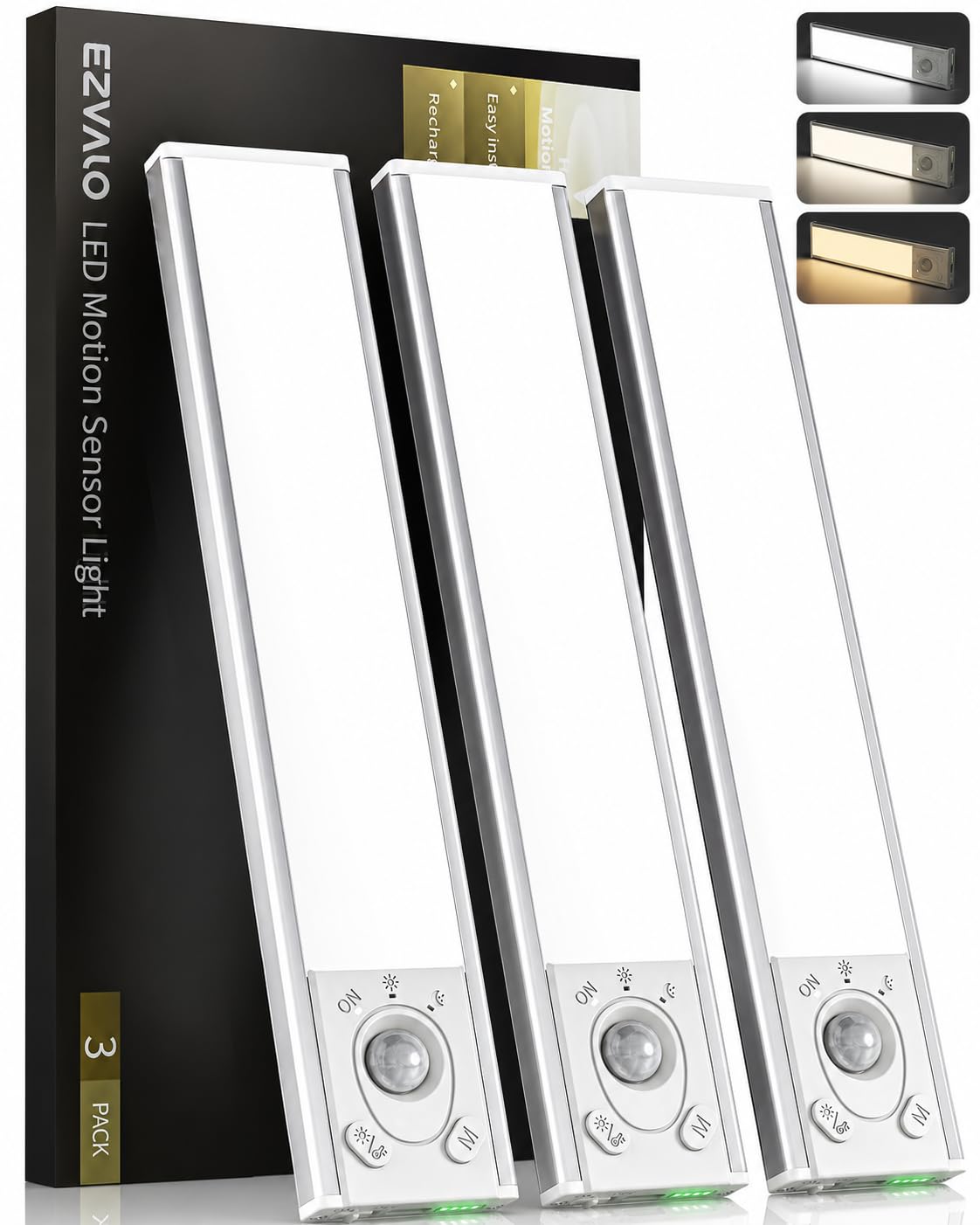50% Off EZVALO Rechargeable Motion Sensor Under Cabinet Lights