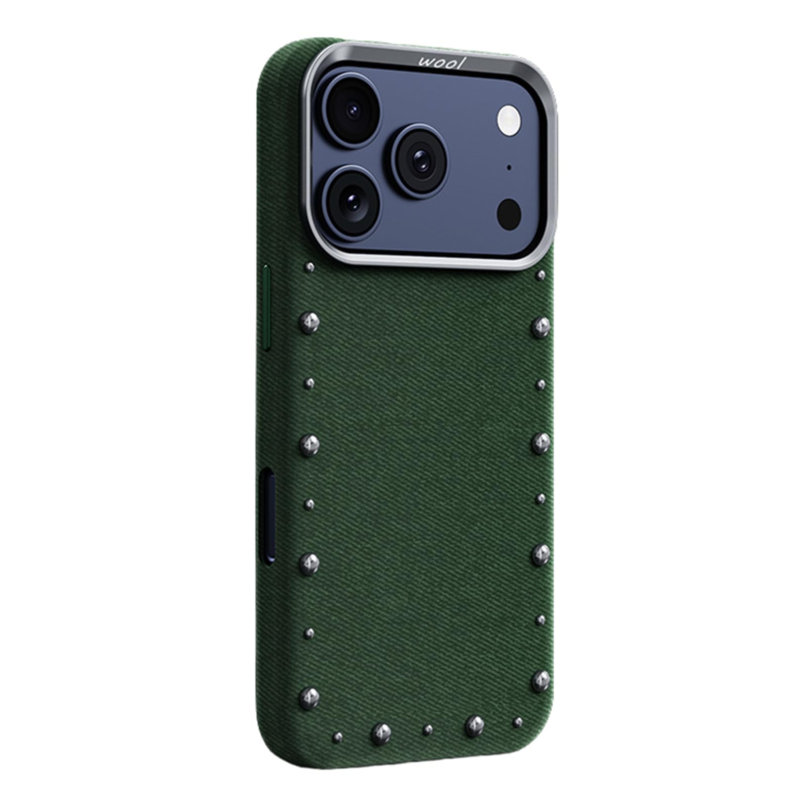 Housse iPhone 17 Air tissu texturé vert et anti-empreinte