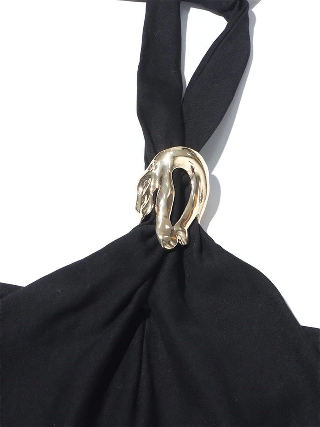 Donne Solido Sexy Split Vest per Halter Senza Maniche Backless Patchwork Fibbia Metallo Dimagrante Designer Canotta