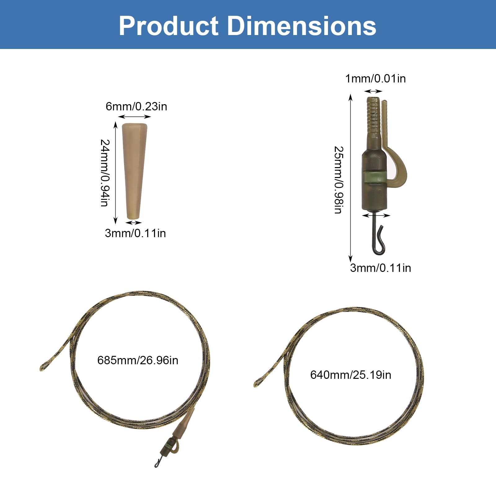 6 accesorios para carpa, accesorios de pesca de carpa, aparejos de pelo para helicópteros, aparejos de seguridad con clip para pesca de carpa, clip para principiantes de carpas