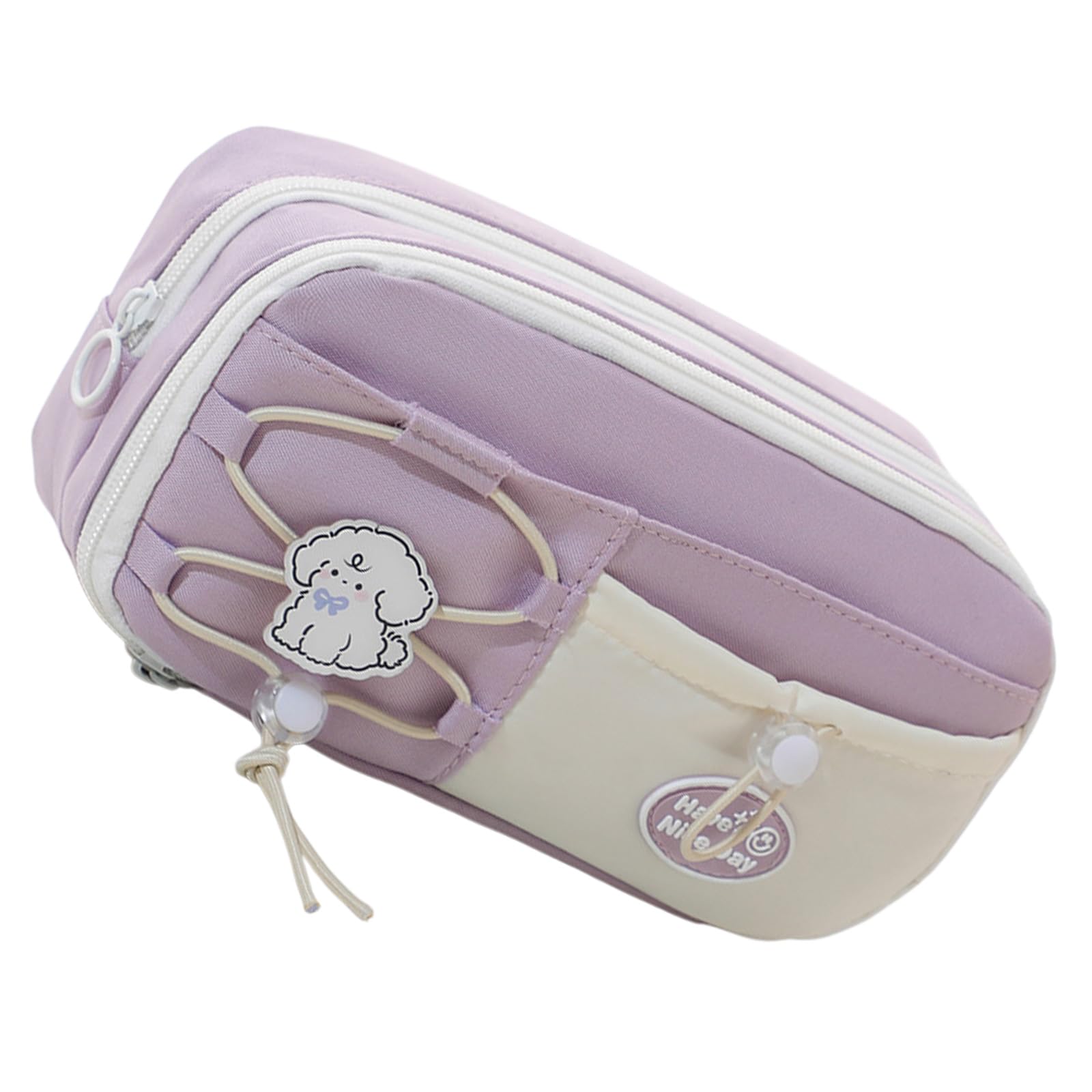Kalttoy Purple Capacity Pencil Case 8 Section Polyester Pen Pouches Pen Organiser Bag Travel Cosmetics Carrying Case 23X12x8cm Polyester For Workers