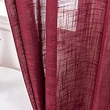 AmHoo 2 Panels Linen Sheer Curtains Premium Heavy Semi Draperies with Grommet Top Drapes Voile...