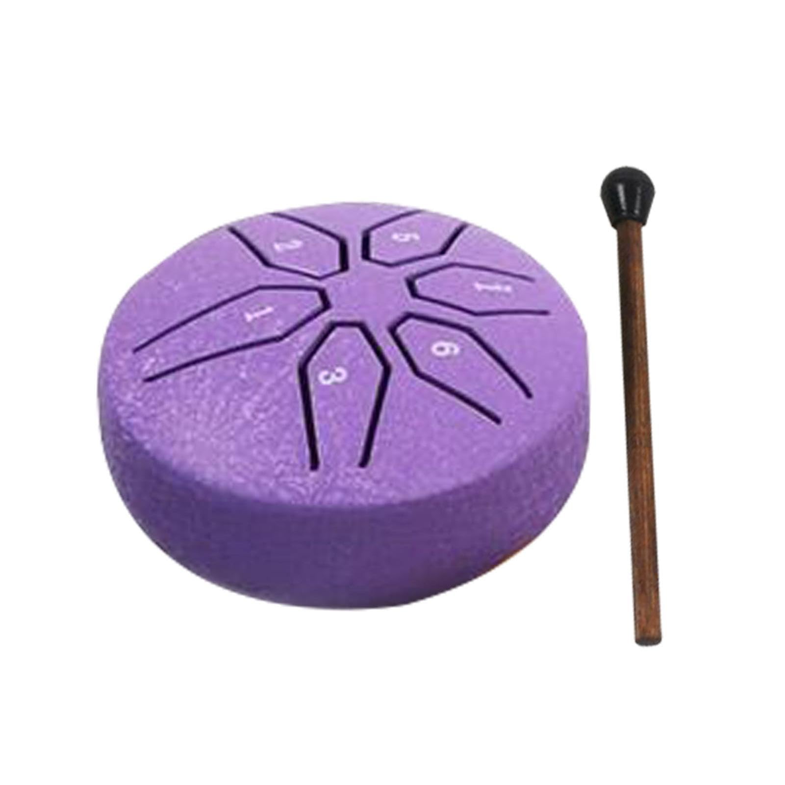 Miini - Tamburo portatile per rullante in acciaio, percussioni tascabili compatte in metallo, 6 toni, strumento musicale, campana, 7,6 cm, strumento musicale tascabile in metallo per tutte le