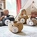 CherryNow Baby Basket for Newborn, Empty Baskets for Gift, Medium Animal Basket for Toy Clothes Towel, Woven Rope Bear Baskets for Kids, Brown, 15.7