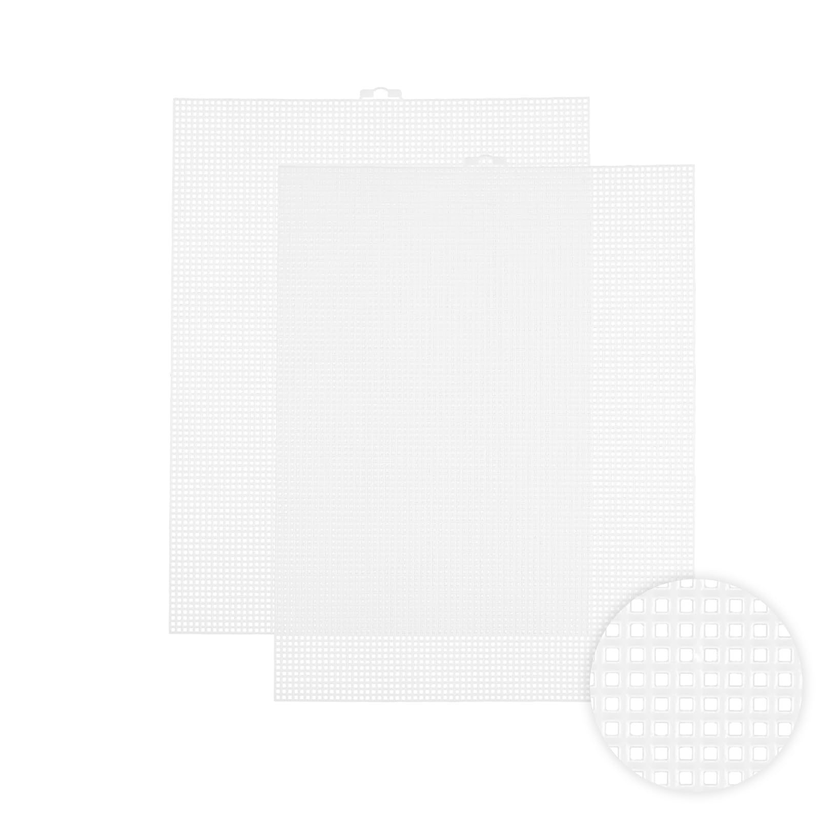 2 PCS 7 Count Plastic Mesh Canvas, 10.5 X 13.5 Inch Embroidery Knit Crochet Eye Mesh, for Embroidery, Acrylic Yarn Crafting, and Make Dividers (White)