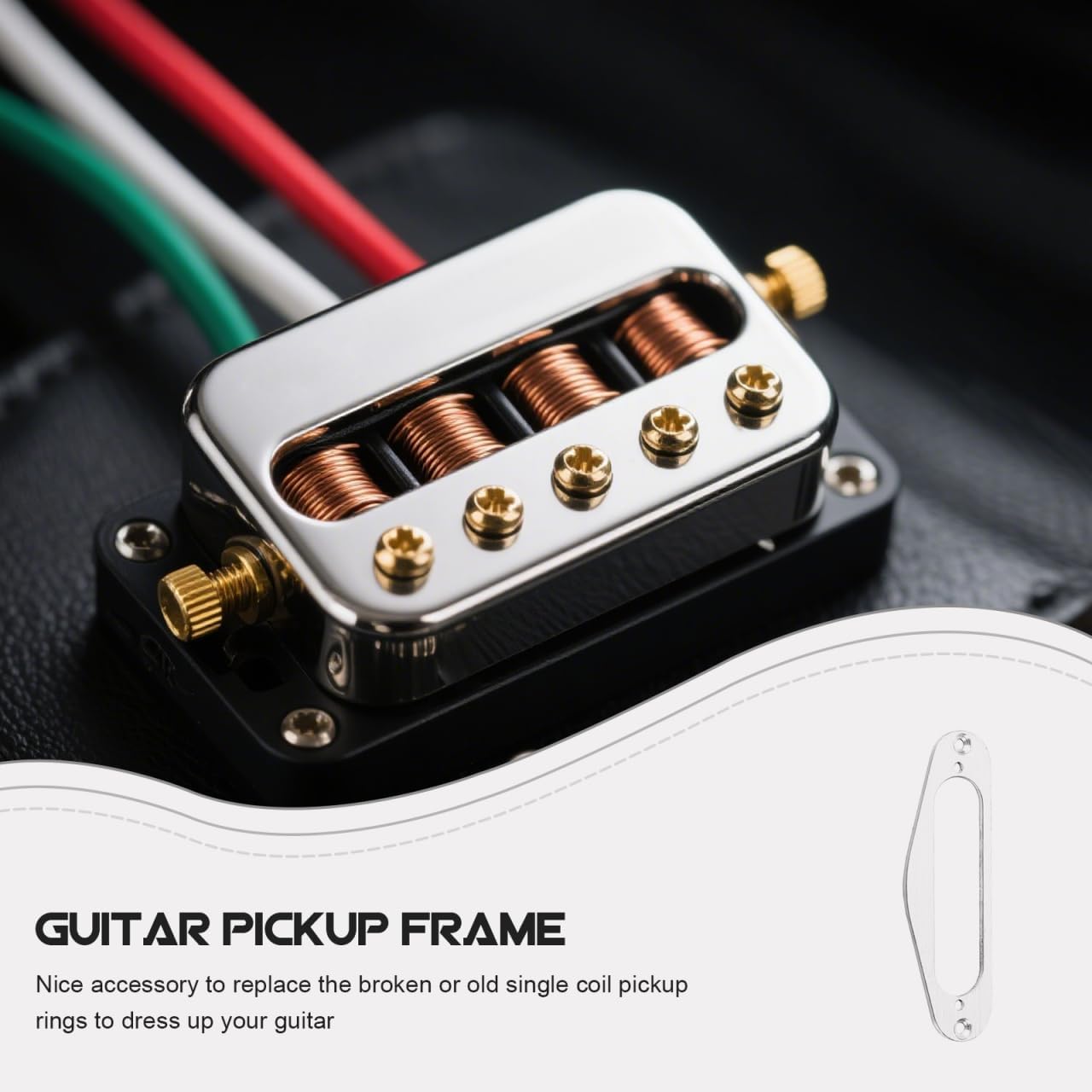 Hemoton 2Pcs Silver Metal Guitar Pickup Frame Mounting Rings for St Style Electric Guitars Single Coil Humbucker Pickup Ring Replacement