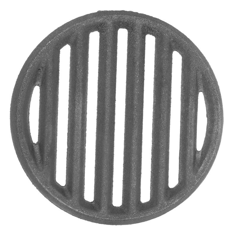 INOOMP 6.50 Inch Cast Iron Fire Grate Round Bottom Fire Grate Replacement Plate for Pit Bbq Grill Accessories Charcoal for Outdoor Camping Rack