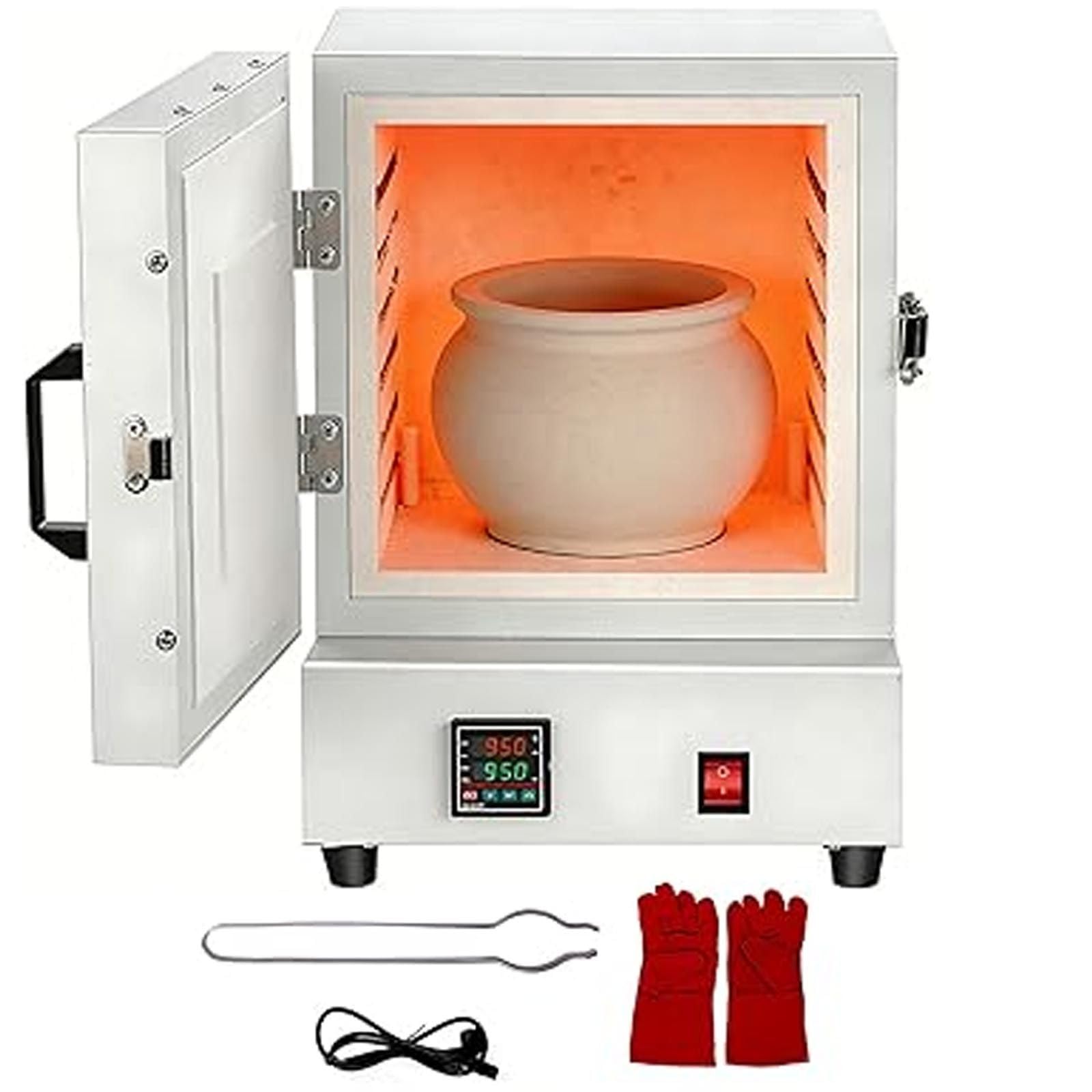 Elektrischer Brennofen FüR Die Schmuckherstellung,2000-W,1150°C Metallschmelzmuffelofen-FüR Keramik,Schmuckherstellung, Glasuren,Entwachsen,Ton,Keramik-DIY,WachsgießEn Und Glasfusion