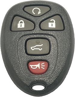 Key Fob Shell Case Fit for Suburban Tahoe Traverse/GMC Acadia Yukon/Cadillac Escalade SRX/Buick Enclave/Saturn Outlook 2007 2008 2009 2010 5 Buttons Keyless Entry Remote Replacement Key Fob Cover