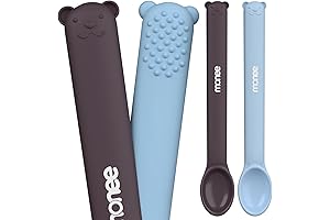 MONEE Gentle Silicone Baby Spoons for Self-Feeding